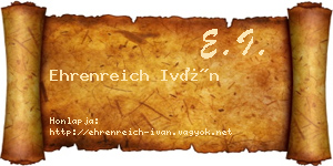 Ehrenreich Iván névjegykártya